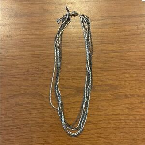 Multi-Strand Necklace in Silver and Black